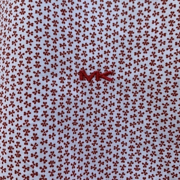 Michael KORS Short Sleeve Classic Fit Button Down Shirt - Deep Henna - Picture 3 of 15